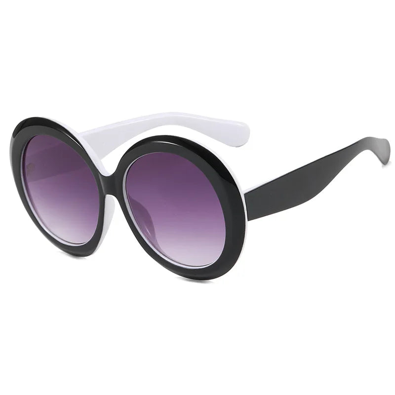 JNPCXI Übergroße Runde Sonnenbrille Frauen Männer Luxus Marke Großen Rahmen Sonnenbrille Brille Große Shades Unisex Reiten Brillen