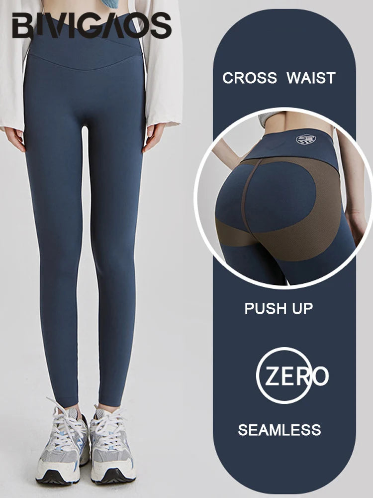 Yoga Leggings Push Up Damen Sport Hose Fitness Gym Stretch Leggins Jogginghose