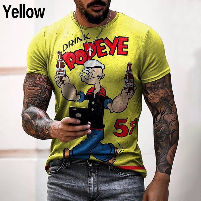 Herren Fashion Vintage 3D T-Shirt Rundhals Unisex Sommer Streetwear
