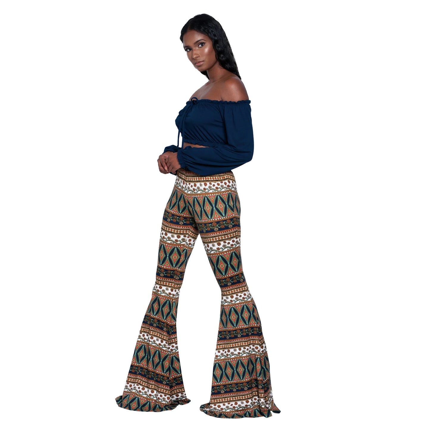Pantaloni Yoga donna a gamba larga Leggins Svasati Sportivi Fitness Tuta Retro