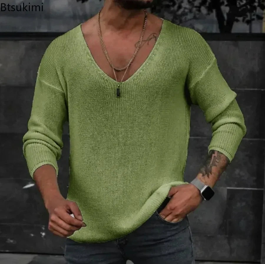 Herren Pullover Sweatshirt Leichter Pulli Sweater Langarm Shirt Strickpullover