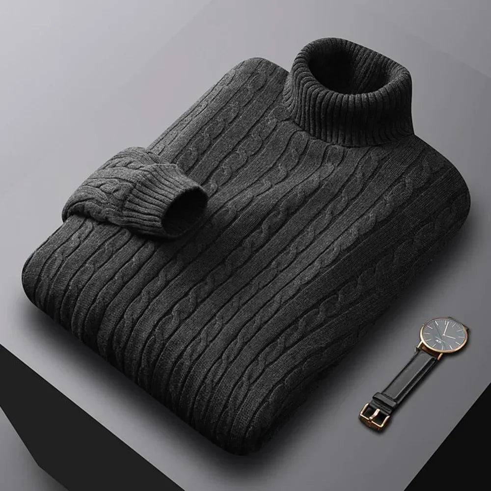 Herren Rollkragen Pullover Sweatshirt Pulli Zipper Sweater Shirt Langarmshirt