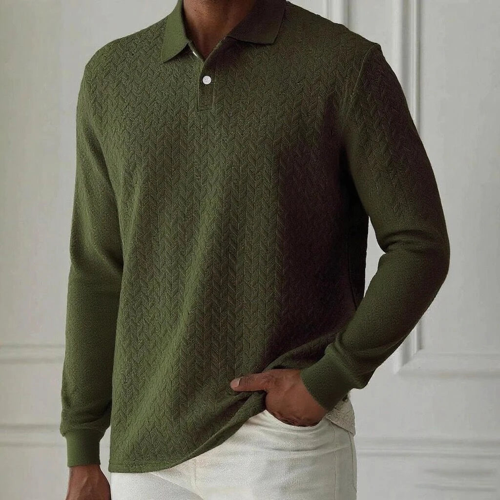 Herren Polo Pullover Sweatshirt Leichter Pulli Sweater Poloshirt Langarmshirt