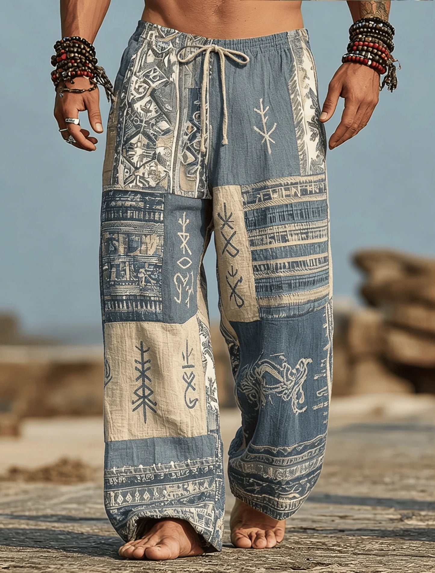Männer Hose mit Kordelzug Freizeithose Pumphosen Pluderhosen Jogger Jogginghose