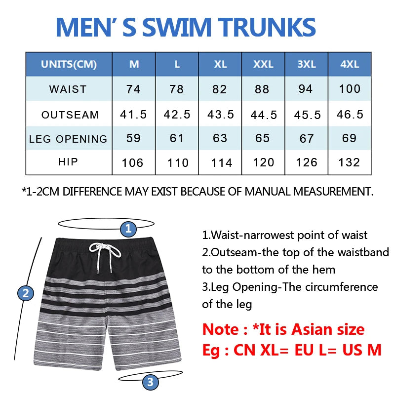 Herren Badehose Badeshort Kurze Hose Shorts Schwimmhose 100% Polyester NEU