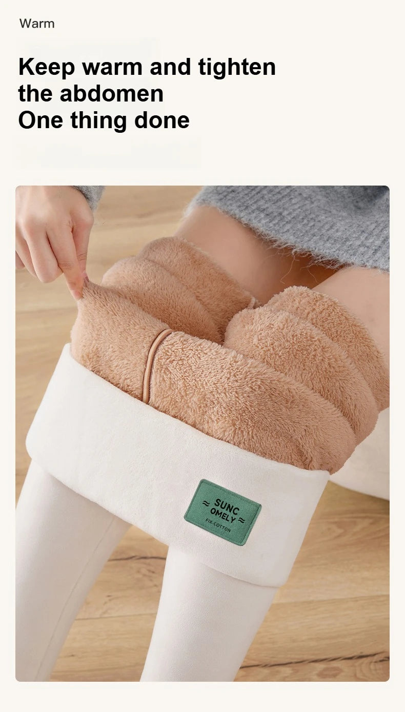 Frauen Hose Winter Leggins Warm Thermohose Innenfleece Blickdichte Strumpfhose