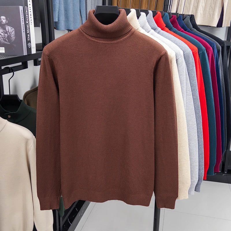 Herren Rollkragen Pullover Sweatshirt Leichter Pulli Sweater Shirt Langarmshirt