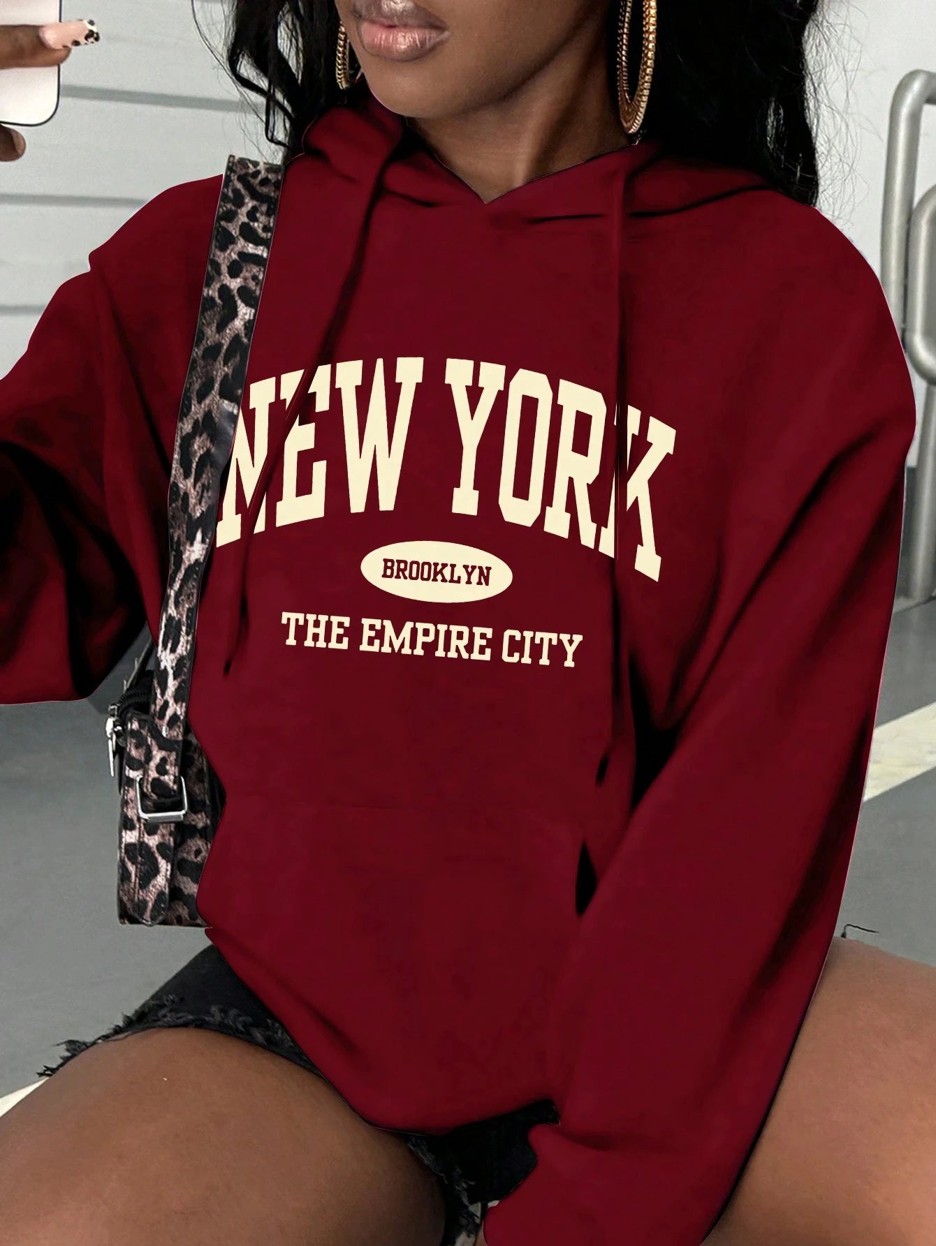 Felpa Con Cappuccio Donna New York City Giacca Sportiva Hoodie Tuta Maglia Shirt