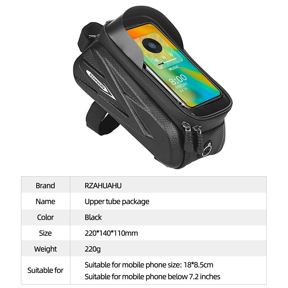 Fahrradtasche Wasserdicht Rahmentasche Oberrohrtasche 6,0'' Handyhalter