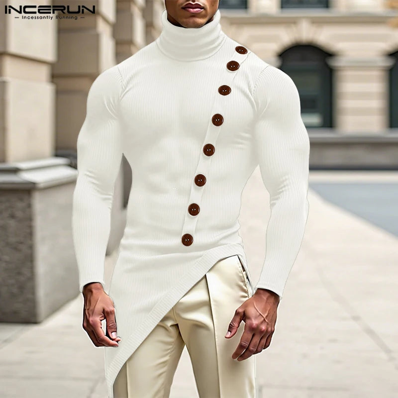 Herren Rollkragen Pullover Sweatshirt Leichter Pulli Sweater Shirt Langarmshirt