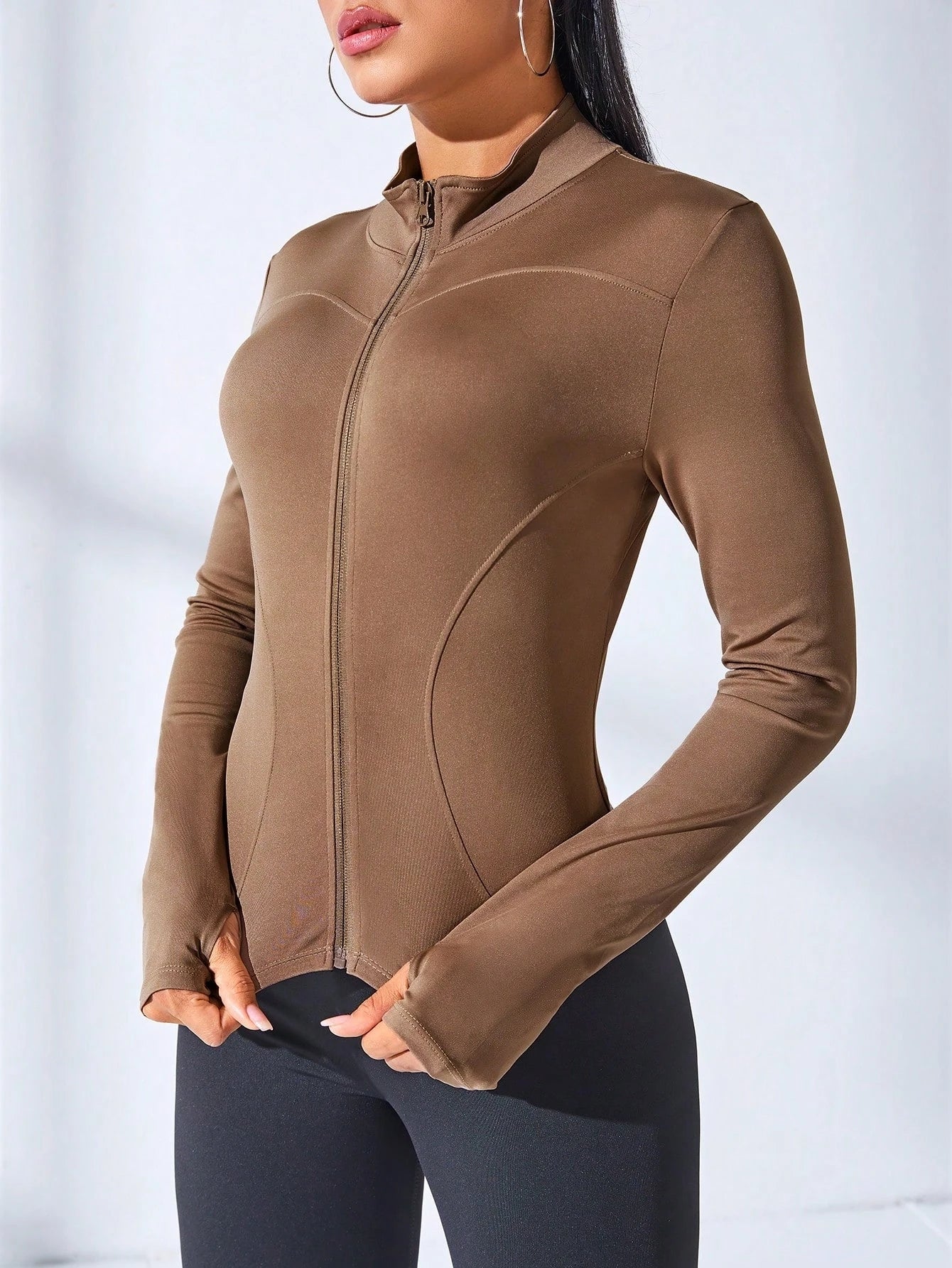 Damen kurze Sportjacke Sweatshirt Fitness Gym Jacke Yogajacke Yoga Sportswear