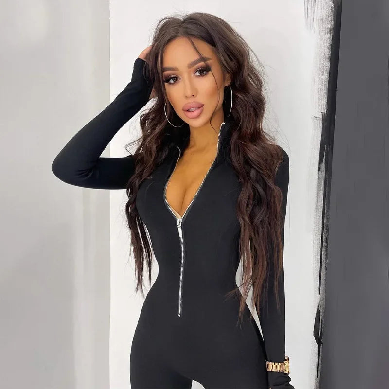 Damen Overall Bodycon Jumpsuit Streetwear Fitness-Strampler Playsuit
