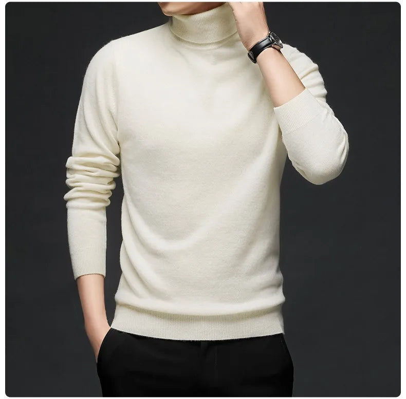 Herren Rollkragen Pullover Sweatshirt Leichter Pulli Sweater Shirt Langarmshirt