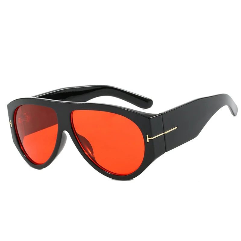 Damen Designer Sonnenbrille Luxus Brille Runde Übergröße Gläser Vintage