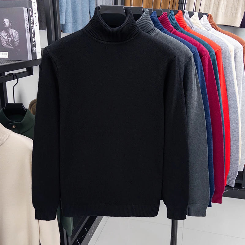 Herren Rollkragen Pullover Sweatshirt Leichter Pulli Sweater Shirt Langarmshirt
