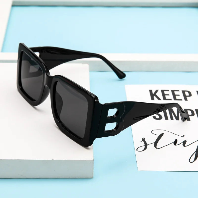 Damen Sonnenbrille Designer Luxus Brille Quadratische Übergröße Gläser Vintage