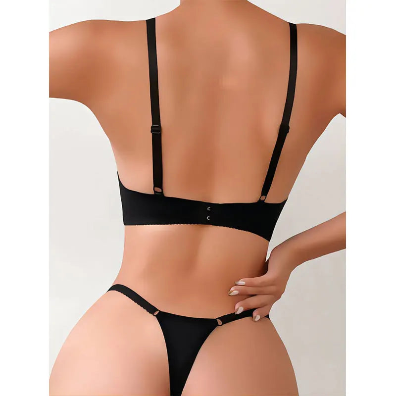 Push-Up Sexy BH-Set + Slip Unterwäsche Spitze Dessous Reizwäsche Tanga Schlüpfer