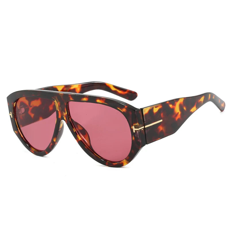 Damen Designer Sonnenbrille Luxus Brille Runde Übergröße Gläser Vintage
