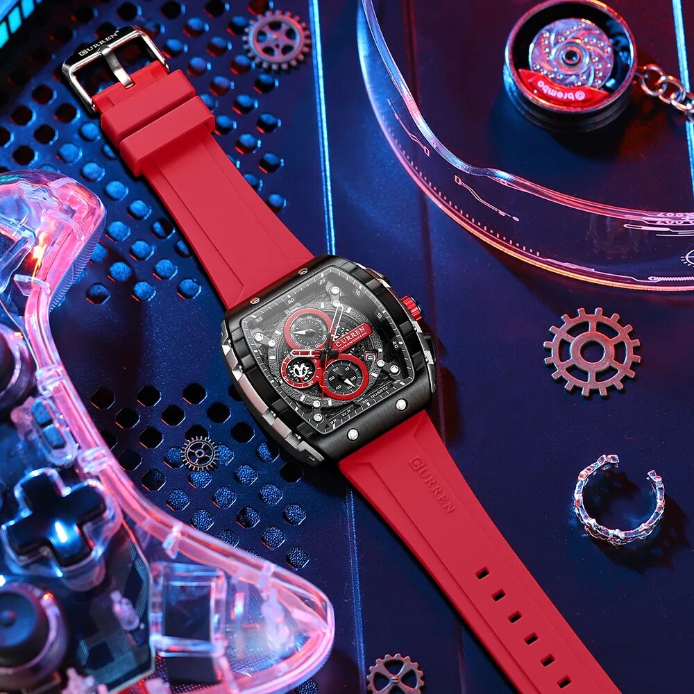 Herren Armbanduhr Silber Schwarz Edelstahl Quarzuhr Luxus Chronograph Business