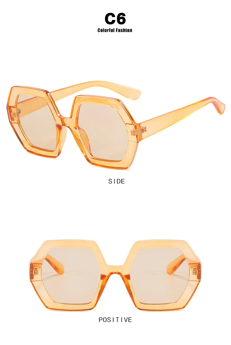 Damen Sonnenbrille Designer Luxus Brille Runde Übergröße Gläser Vintage UV400