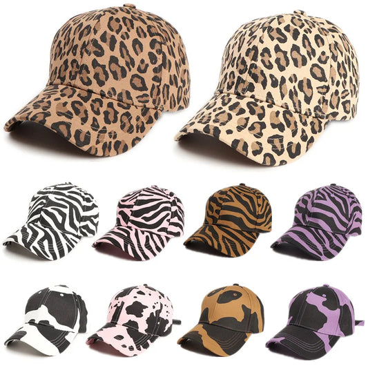 Cappy Unisex Leopard Basecap Cap Kappe gebogen Damen Hip Hop Baseball Cap Hut
