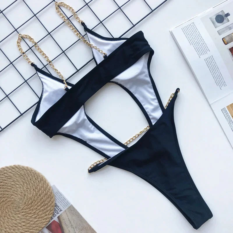 Frauen Bademode High Cut Bikini Set Sexy Push Up Badeanzug Damen Tanga Swimwear