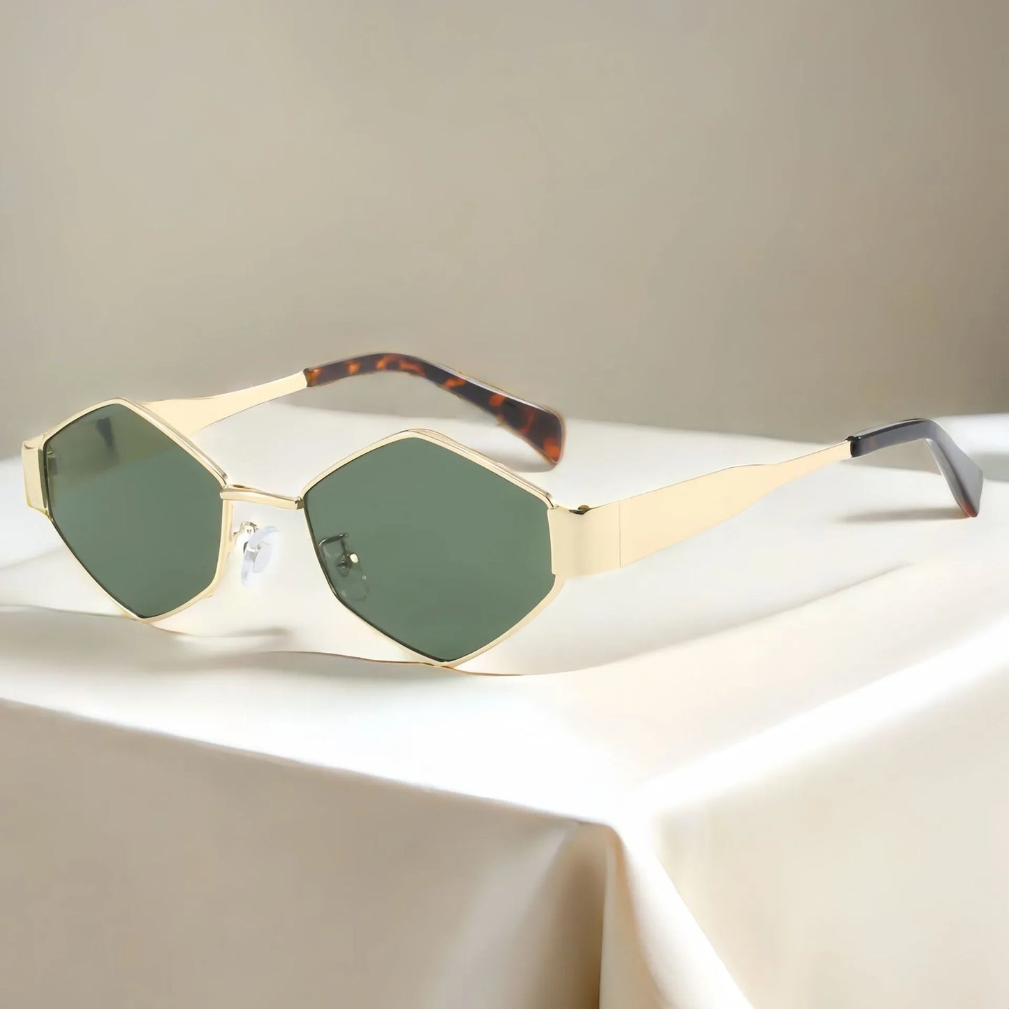 Damen Sonnenbrille Designer Luxus Brille Hexagon Gläser Vintage Piloten-Brille