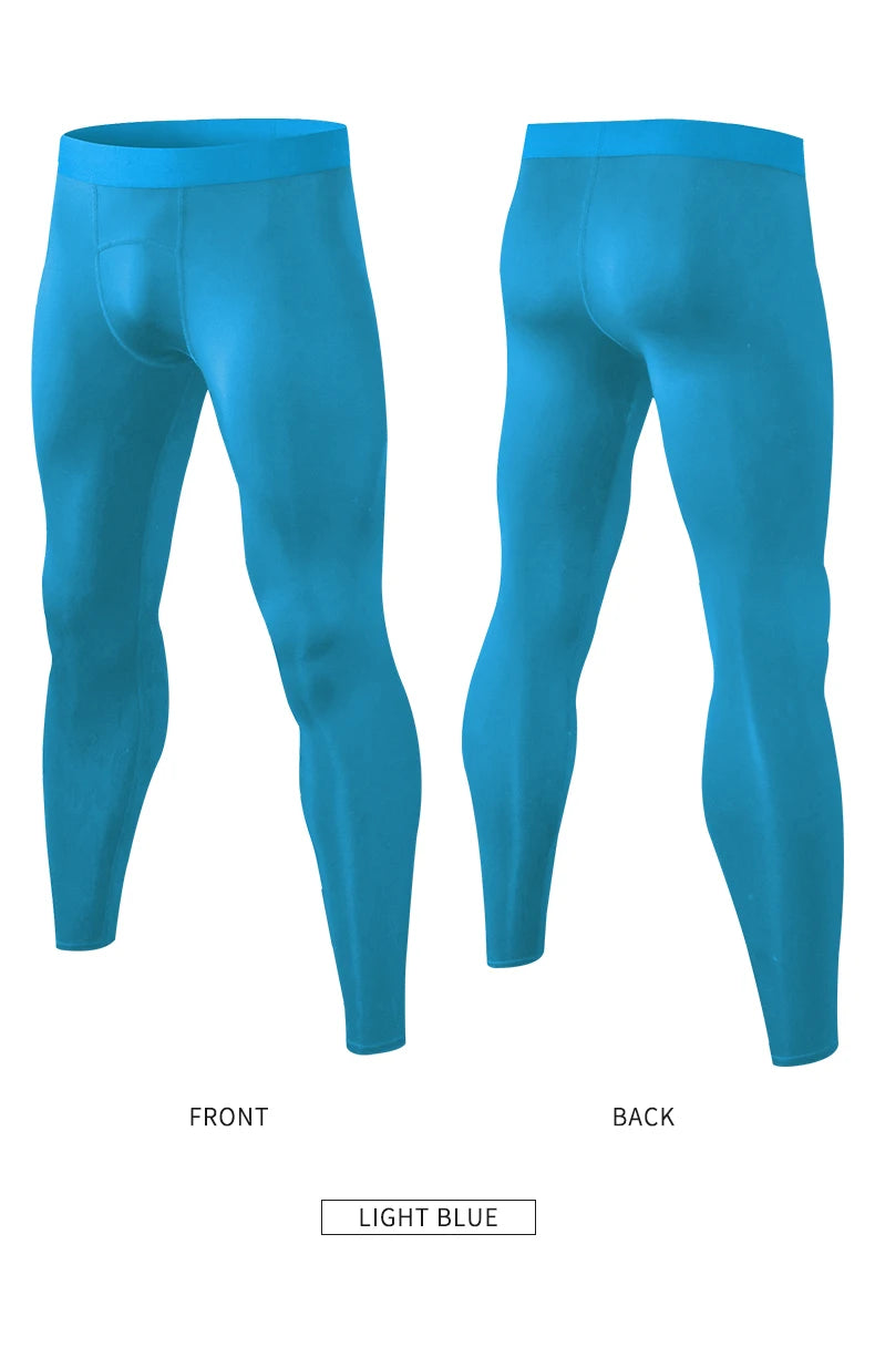 Pantaloni a Compressione da Uomo Leggings Calcio Corsa Palestra Leggins Calza