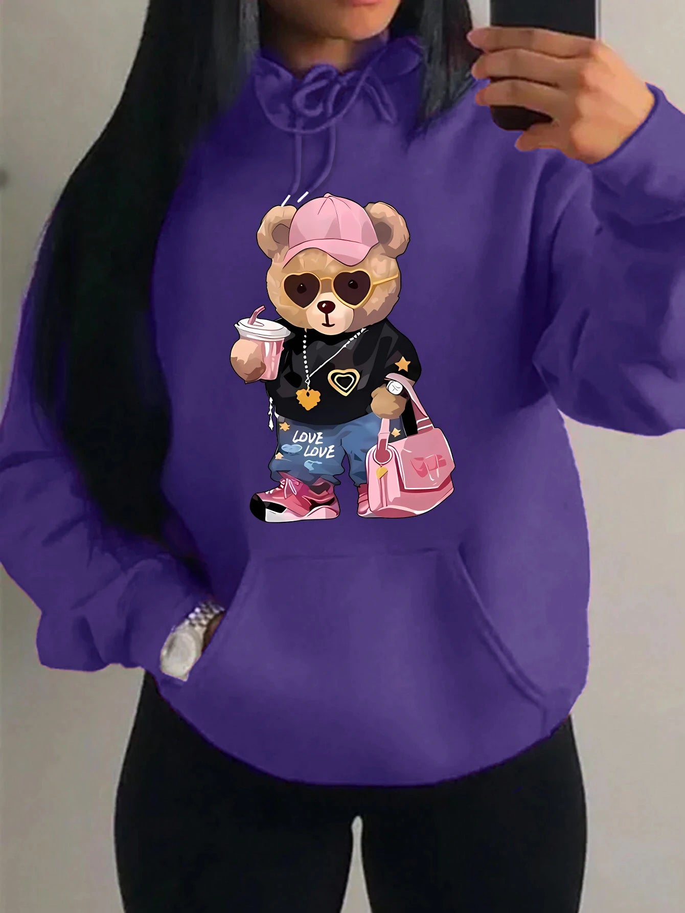 Teddybär Kapuzenpullover Sweatshirt Fleece Hoodie Pulli Damen Kapuzenpulli Shirt