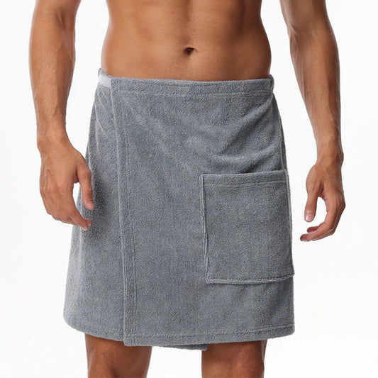 Saunatuch Herren Handtuch Saunakilt Sarong Kilt Wellness Sauna Tuch mit Tasche