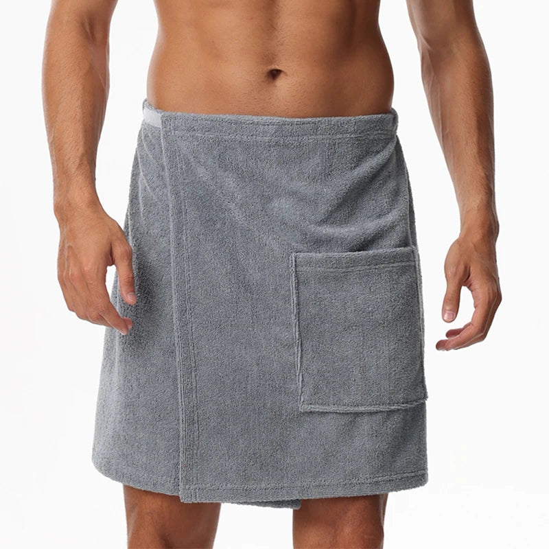 Saunatuch Herren Handtuch Saunakilt Sarong Kilt Wellness Sauna Tuch mit Tasche