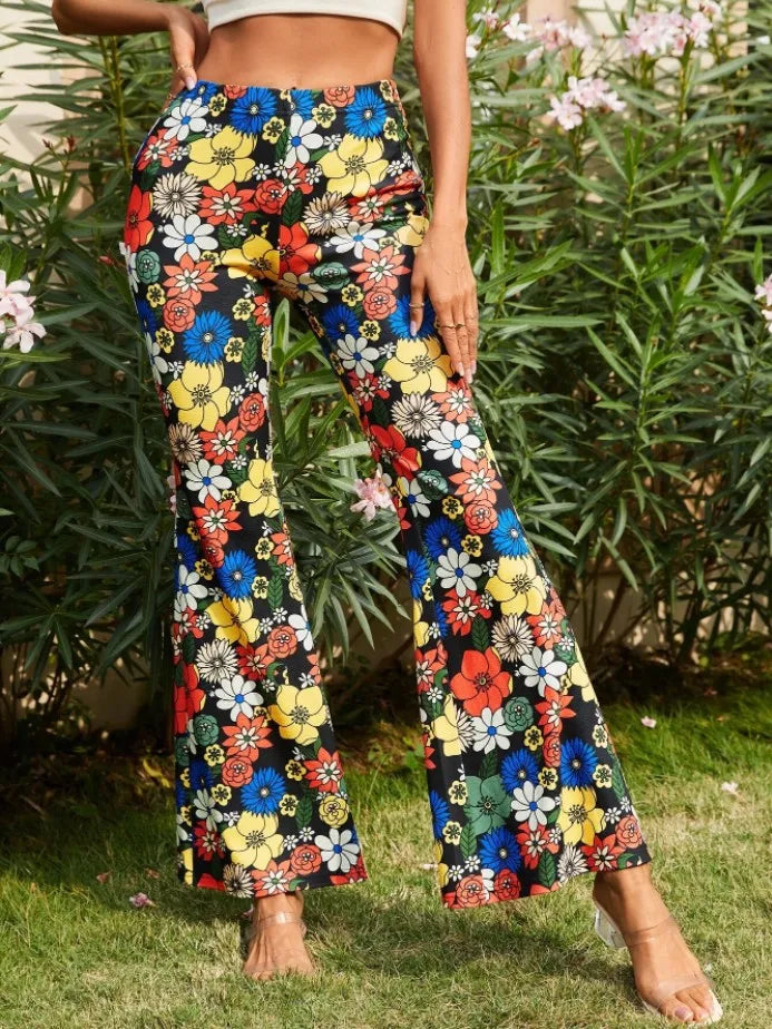 Pantaloni Yoga donna a gamba larga Leggins Svasati Sportivi Fitness Tuta Retro