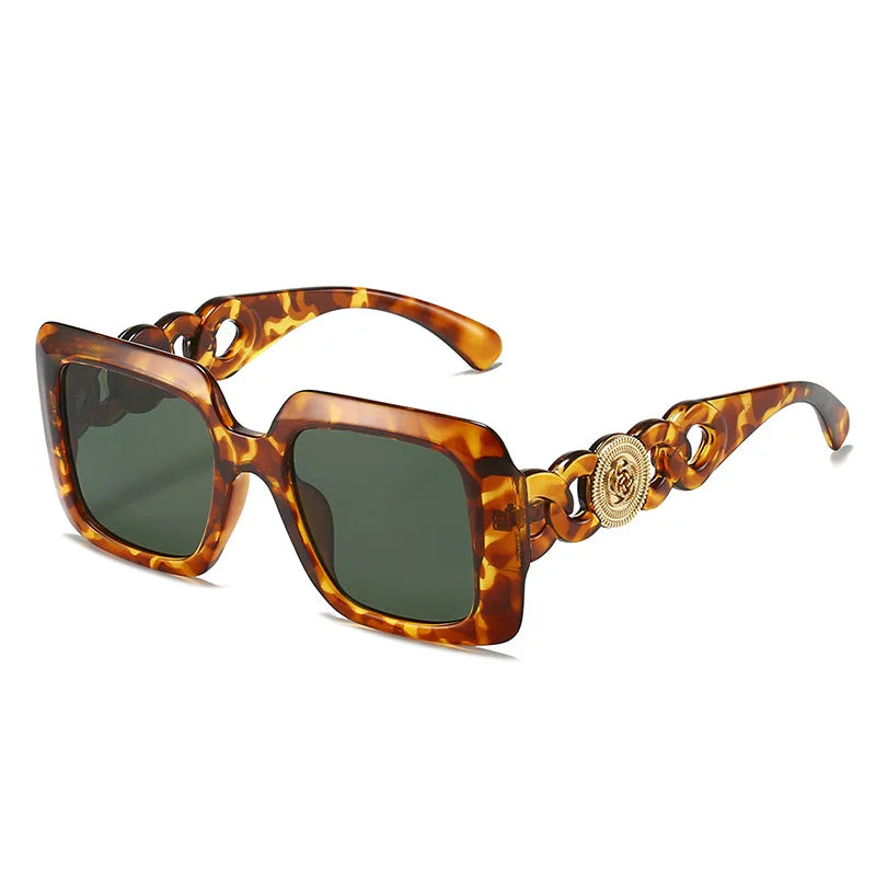 Damen Sonnenbrille Designer Luxus Brille Quadratische Gläser Vintage UV400