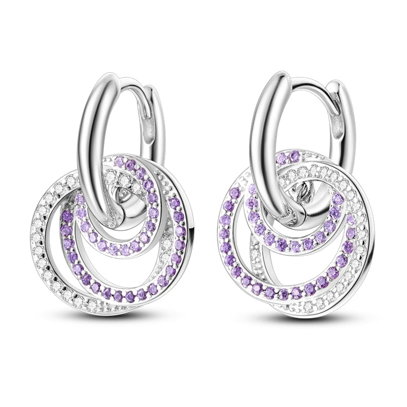 1 Paar Creolen aus 925 sterling Silber Ohrringe Ohrschmuck Zirkonia Ohrstecker