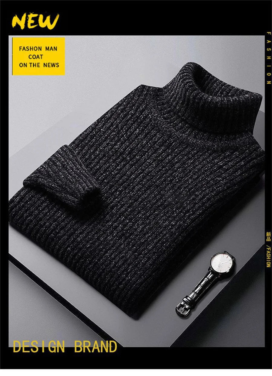 Herren Rollkragen Pullover Sweatshirt Pulli Zipper Sweater Shirt Langarmshirt