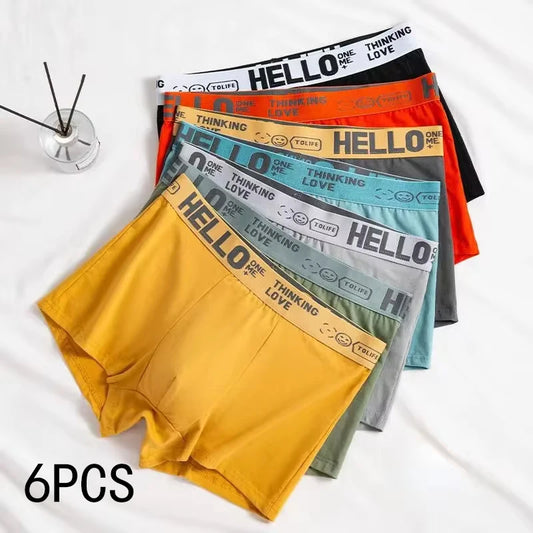 6 Pezzi Boxer Uomo Mutande Elasticizzato Slip Intimo vari colori Pantaloncino