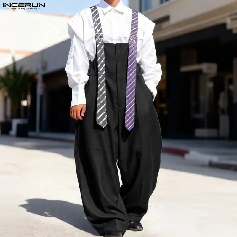 Männer Latzhose Hose Harems Pumphosen Pluderhosen Jogger Overalls Streetwear