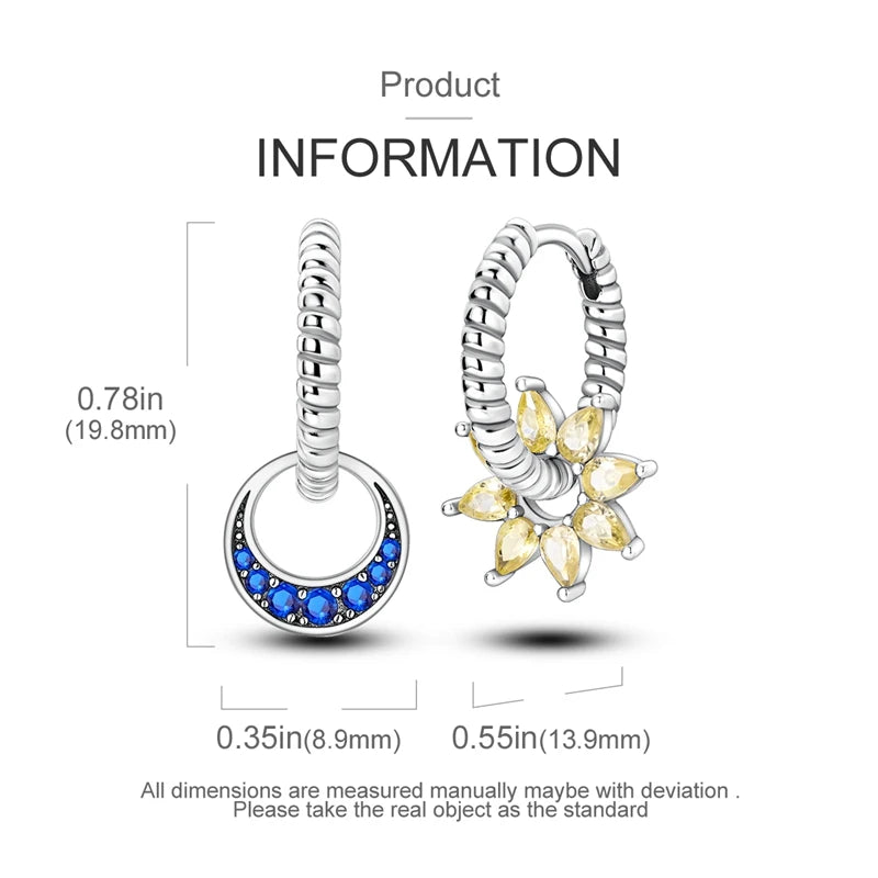 Creole Argento 925 Sterling Zirconi | Orecchini Eleganti Ipoallergenici Regalo