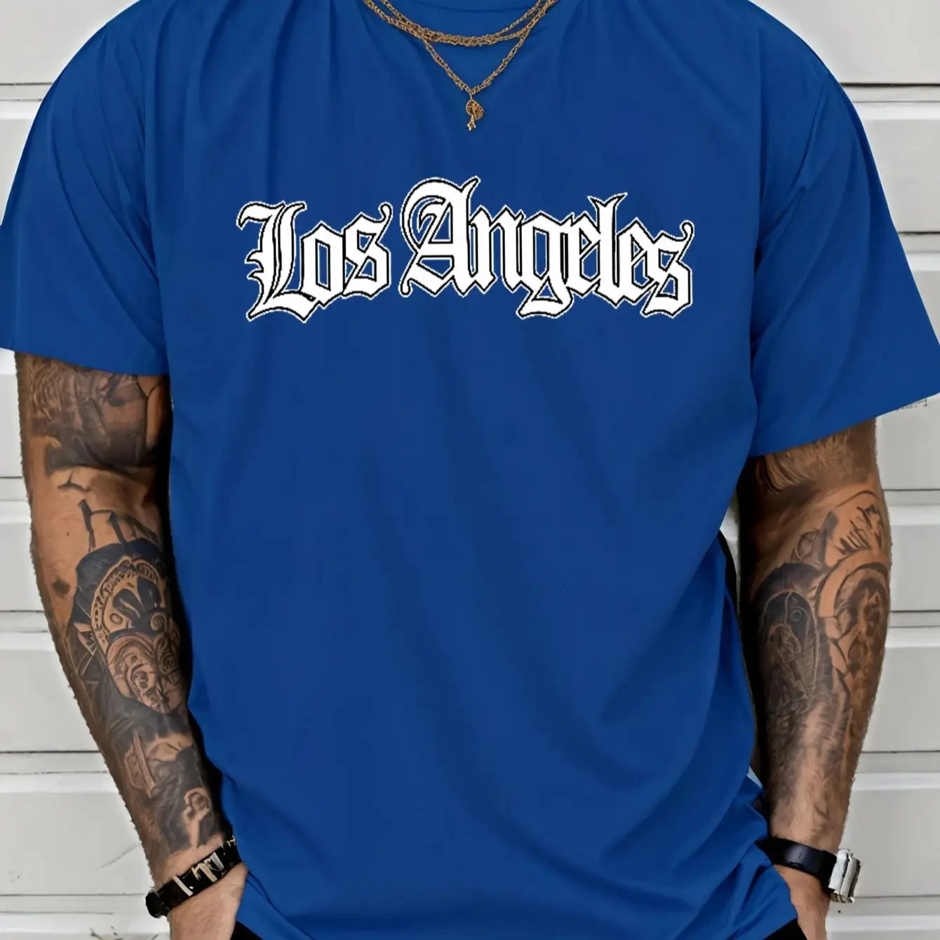 Herren T-Shirt Los Angeles Shirt Rundhals Streetwear Tank Top Hemd Polohemd