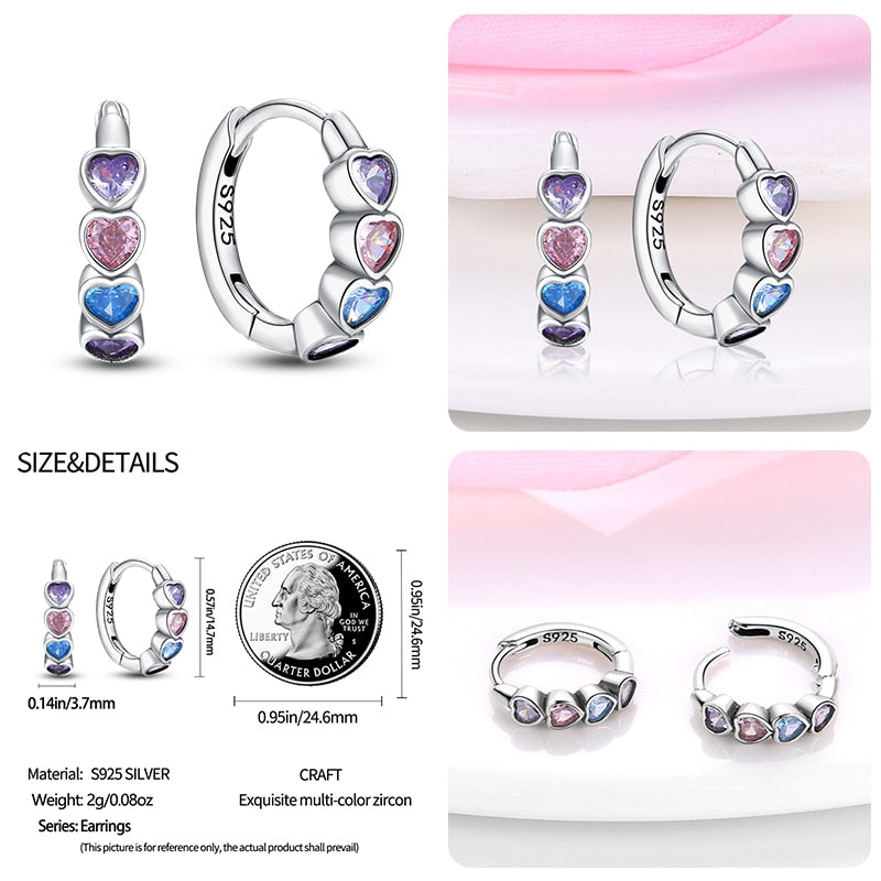1 Paar Creolen aus 925 Sterling Silber Ohrringe Zirkonia Ohrstecker NEU