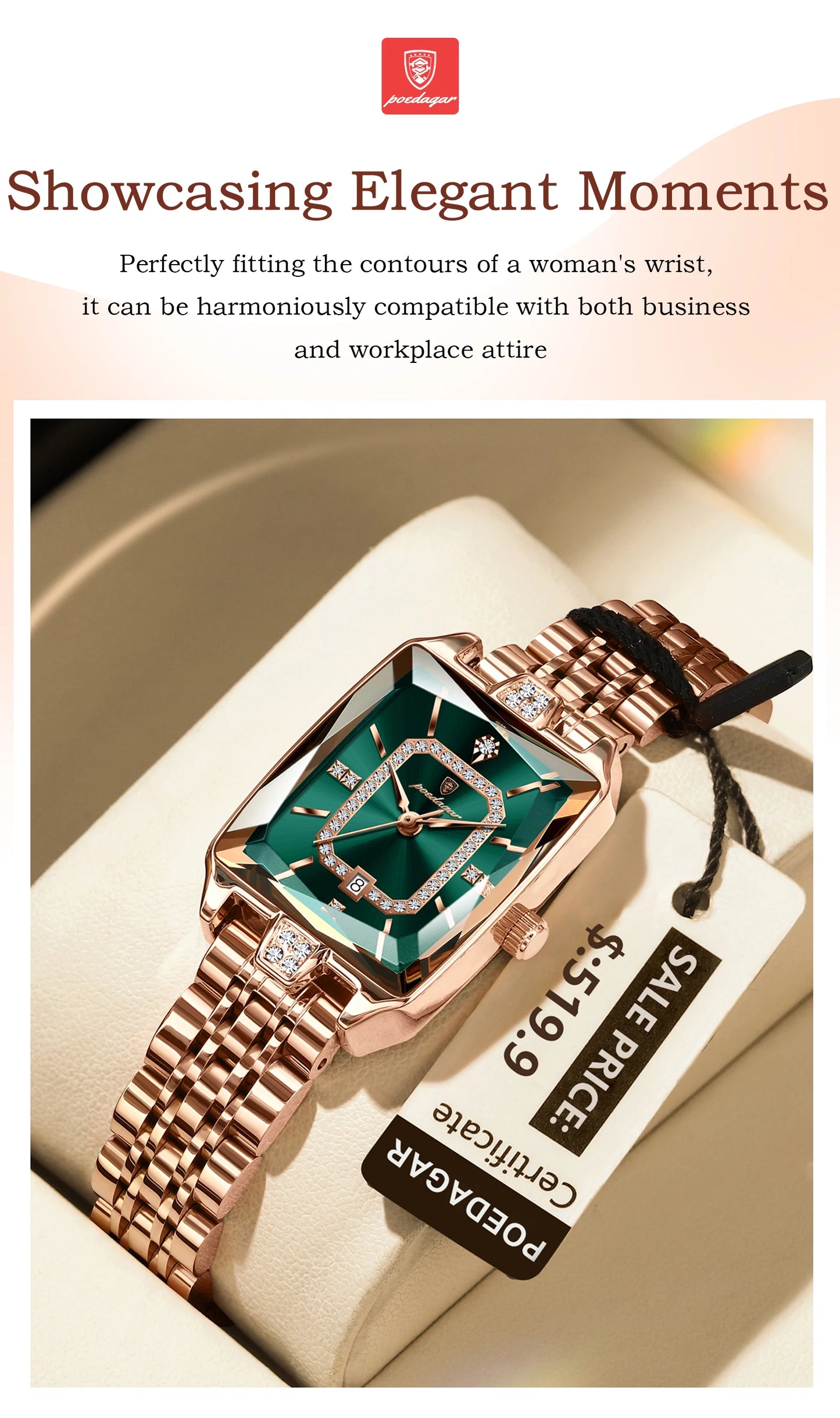 Orologio da Polso Donna Quarzo Quadrante Acciaio Inossidabile Classico Elegante