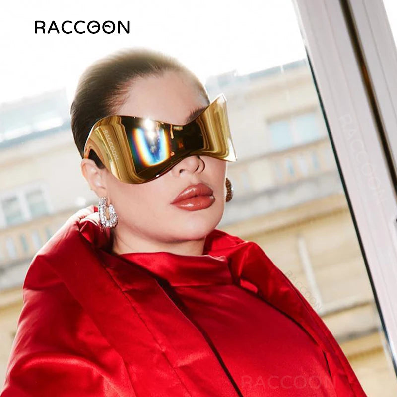 Designer Verspiegelte Sonnenbrille Damen Brille Große Gläser Pilotenbrille UV400
