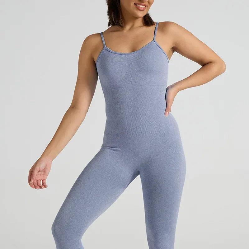 Yoga Fitness Overalls Jumpsuit Gym Stretch Leggings Jogging Anzug Top Push Up