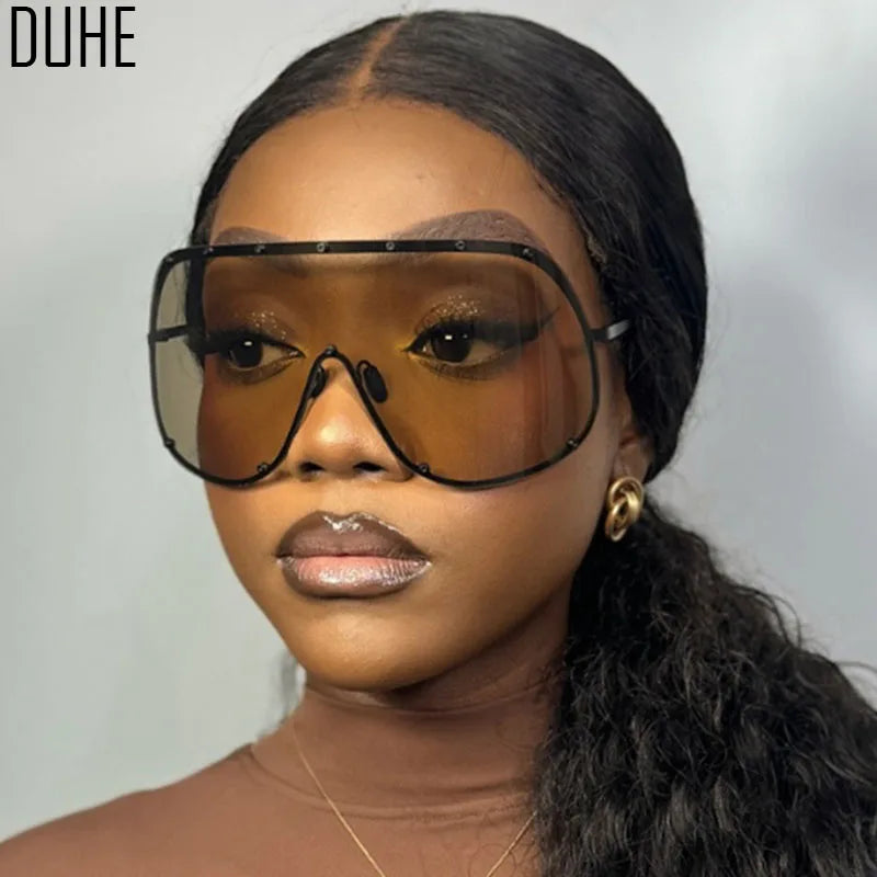 Damen Sonnenbrille Designer Luxus Brille Quadratische Übergröße Gläser Vintage