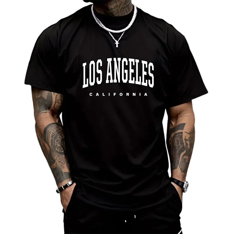 Herren T-Shirt Los Angeles Shirt Rundhals Streetwear Tank Top Hemd Polohemd