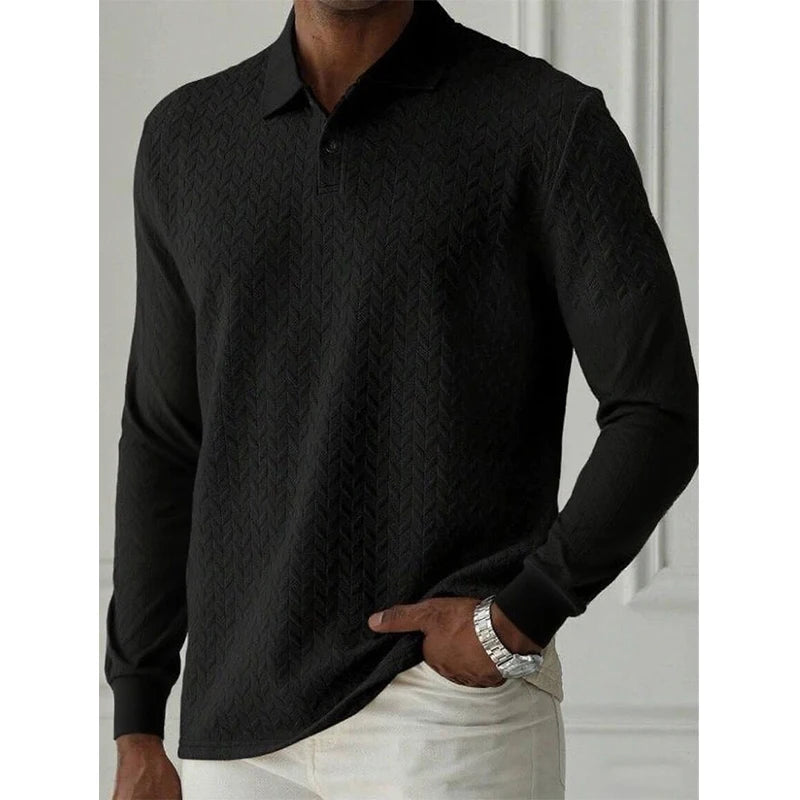 Herren Polo Pullover Sweatshirt Leichter Pulli Sweater Poloshirt Langarmshirt
