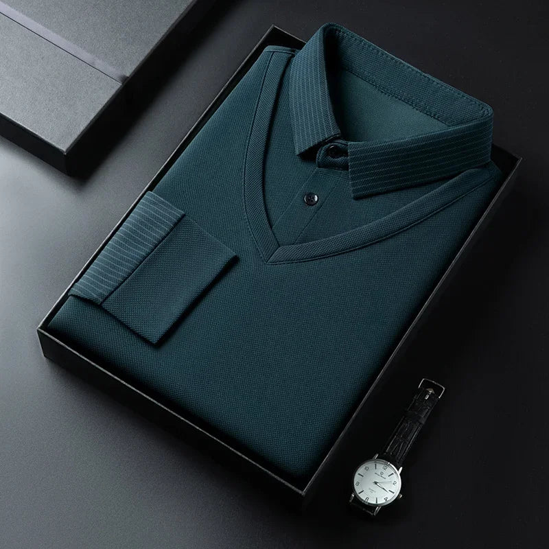 Herren Poloshirt POLO Shirt T-Shirt Langarm Zipper Hemd Fashion Polohemd Top NEU