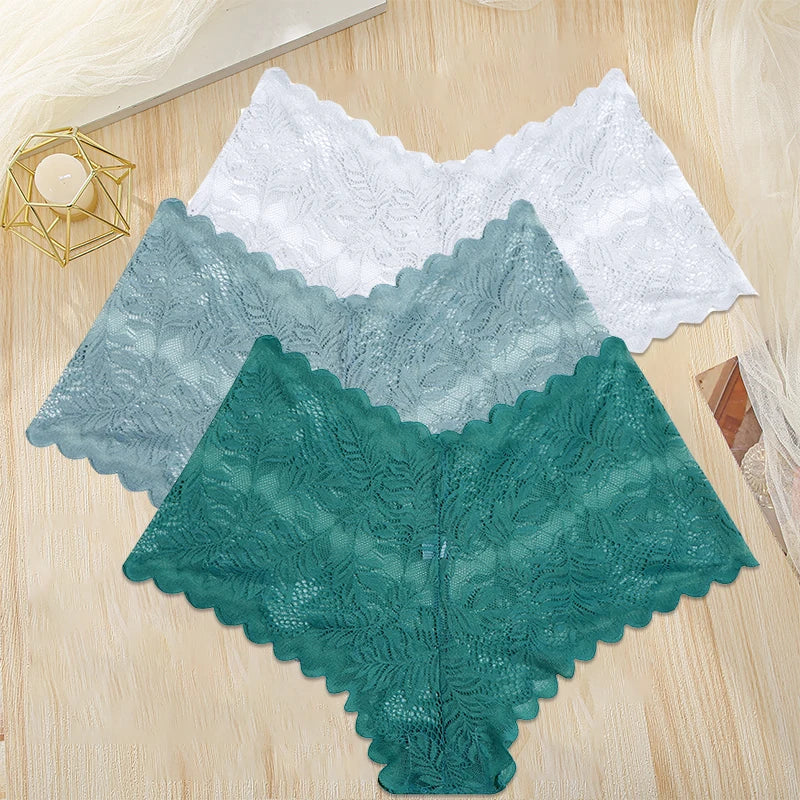 3Stk Frauen Spitze Tanga String Höschen Sexy Schlüpfer Slip Dessous Unterwäsche