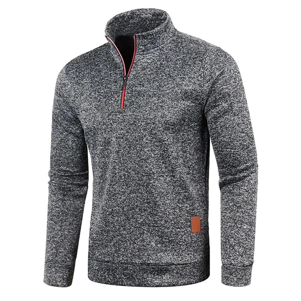 Herren Pullover Sweatshirt Troyer Pulli Sweater Stehkragen Zipper Langarmpulli