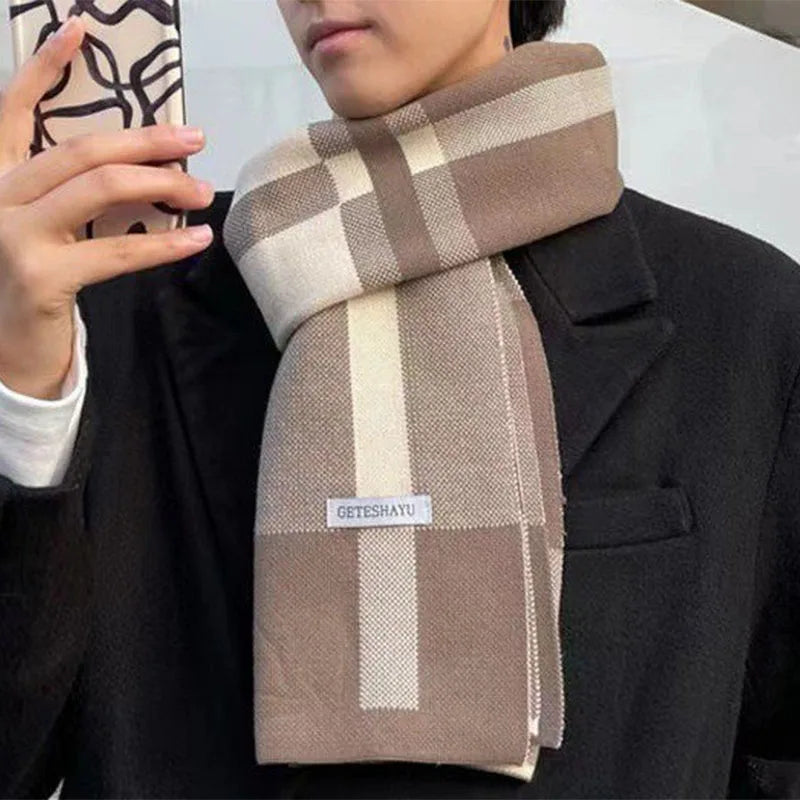 Herren Schal Winterschal Stola Schlauchschal Halstuch Wollschal Strickschal Loop